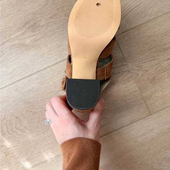 White House Black Market Tan Platform Sandals - Picture 3 of 3